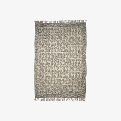 French Bedroom Botanical Handblock Rug