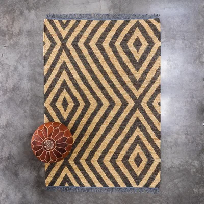 Graham & Green Avadi Natural and Black Rug