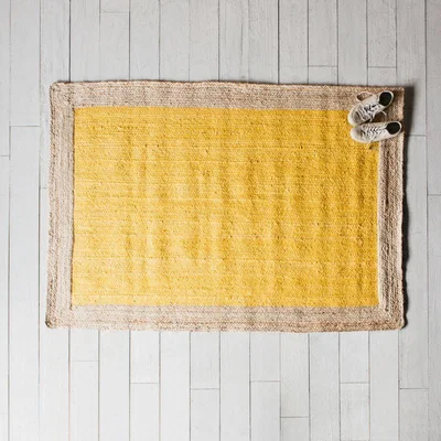 Graham & Green Large Khari Yellow Jute Rug