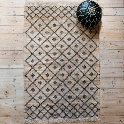 Graham & Green Kojo Black Medium Jute Rug