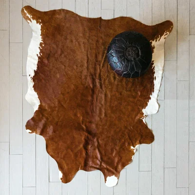 Graham & Green Brown and White Cowhide Rug