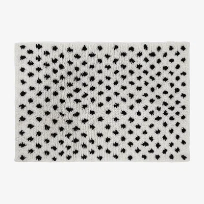 Habitat Habitat Spot Wool Shaggy Rug - 160x230cm - Black and White