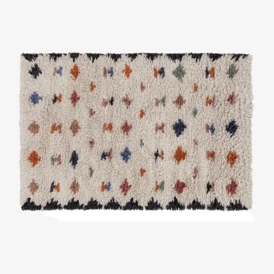Habitat Habitat Geo Cut Pile Wool Rug - 120x180cm - Multicoloured