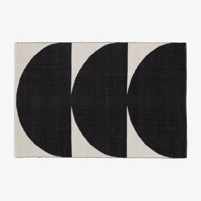 Habitat Habitat Half Moons Cotton Flatweave Rug - 120x180cm - Black
