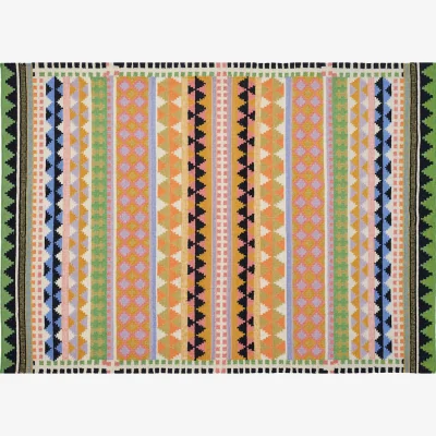 Habitat Habitat Vida Flatweave Wool Rug - 140x200cm - Multicoloured