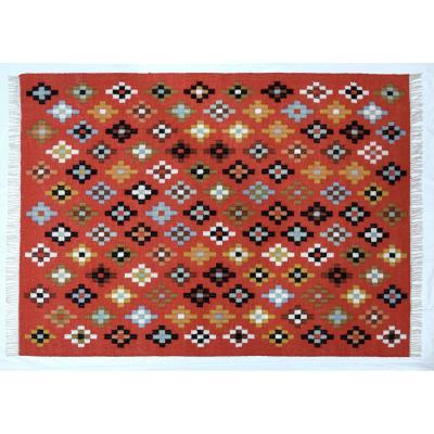 Habitat Habitat Eliza Diamonds Cotton Wool Rug - 160x230cm - Orange