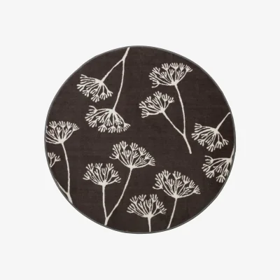 Habitat Habitat Cow Parsley Circle Cut Pile Rug - 100x100cm - Grey