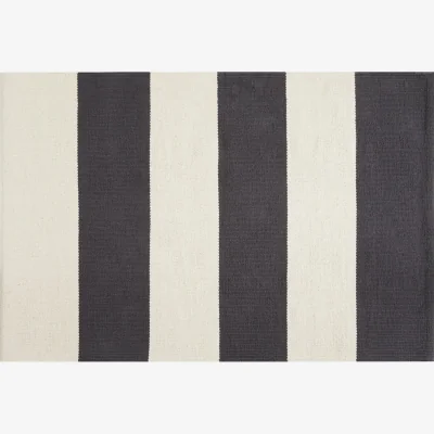 Habitat Habitat Raya Cotton Flatweave Rug - 120x80cm -Black & White