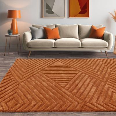 Habitat Asiatic Hague Desert Sand Wool Cut Pile Rug - 170x120cm