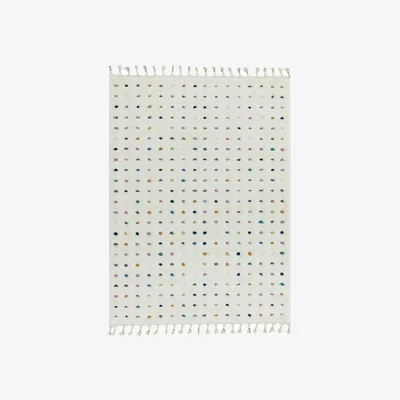 Habitat Asiatic Ariana Modern Spot Rectangle Rug - 120x170cm - White