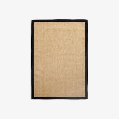 Habitat Habitat Herringbone Black Border Jute Rug - 170x120cm