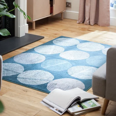 Habitat Habitat Skandi Geo Leaf Cut Pile Rug - 120x170cm - Navy