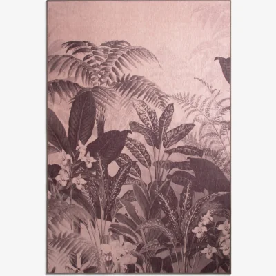 Habitat Habitat Floral Print Velvet Rug - Blush Pink - 160X230cm