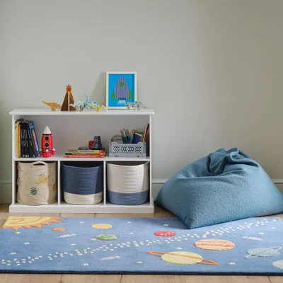 Habitat Great Little Trading Company Space Explorer Navy Blue Wool Rug - 180x120cm
