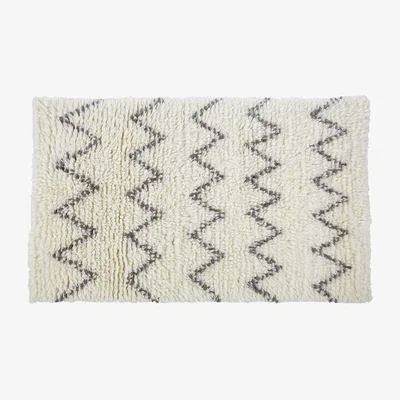 Habitat Habitat Flokati Flatweave Wool Rug - 120x180cm - Cream