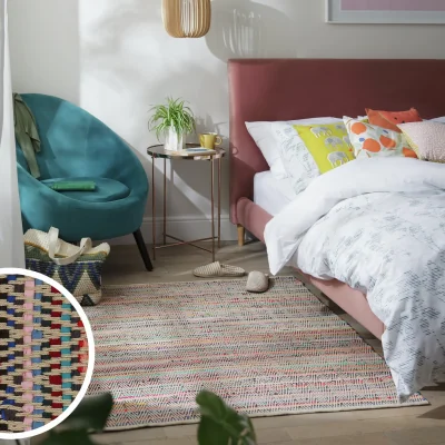 Habitat Habitat Chindi Brights Cotton Flatweave Rug -120x160cm Multi