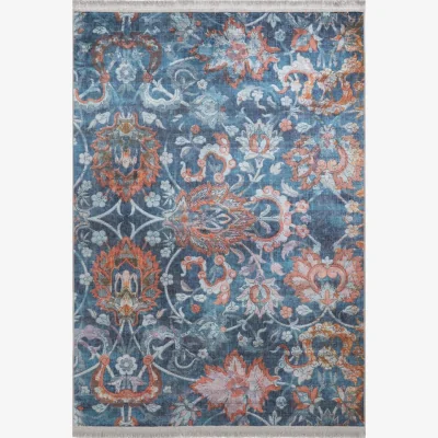 Habitat Habitat Manor House Floral Flatweave Rug - Blue - 120x170cm