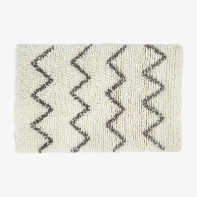 Habitat Habitat Flokati Flatweave Wool Rug - 80x130cm - Cream