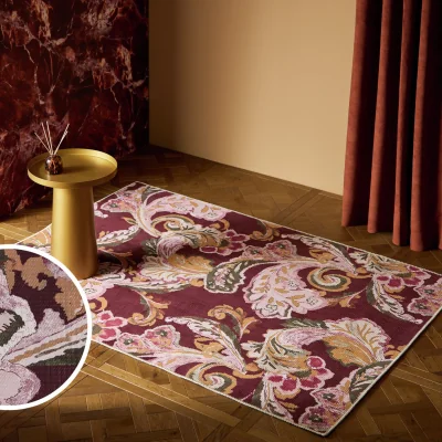 Habitat Habitat Paisley Printed Red Flatweave Rug - 120x170cm