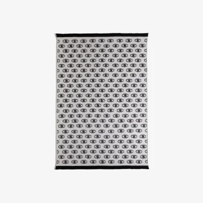 Habitat Habitat Eye Print Cotton Flatweave Rug - 120x170cm - White