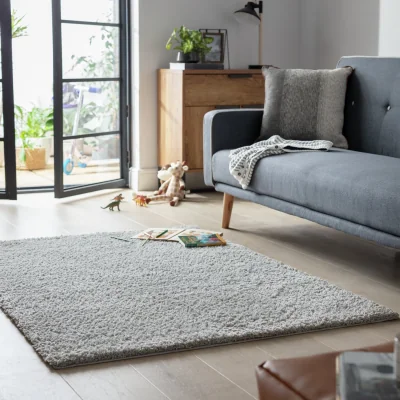 Habitat Habitat Recycled Cosy Plain Shaggy Rug - 80x150cm -Dove Grey