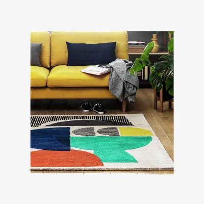 Habitat Habitat Mid Century Geo Wool Rug - Multi - 160x230cm