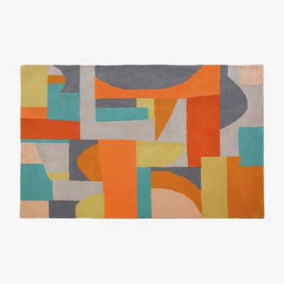 Habitat Habitat Byron Patterned Wool Cut Pile Rug - 140x200cm -Multi
