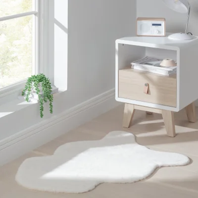 Habitat Habitat Supersoft Faux Fur Shaggy Rug - 60x90cm - Cream
