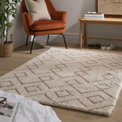 Habitat Habitat Diamond Tufted Rug - 120x170cm - Natural