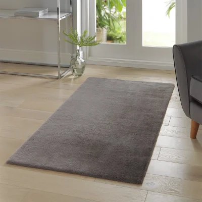 Habitat Habitat Supersoft Faux Fur Shaggy Rug - Grey - 80x150cm