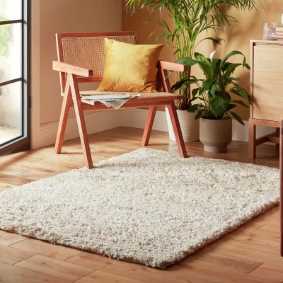 Habitat Habitat Recycled Cosy Plain Shaggy Rug - 160x230cm - Ivory