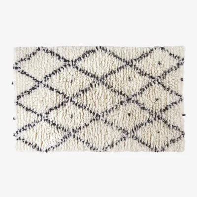 Habitat Habitat Berber Flatweave Wool Rug - 80 x 130cm - Cream