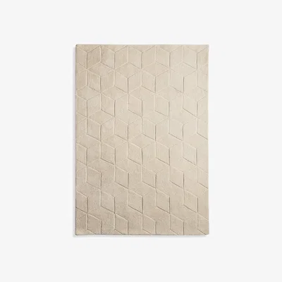 Habitat Habitat 60 Geo Carved Rug - 120x170cm - Natural