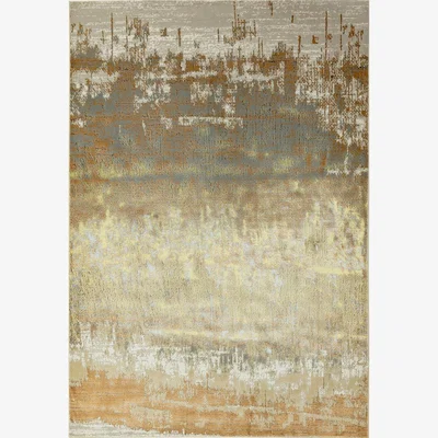 Habitat Asiatic Aurora Abstract Rectangle Rug - 160x230cm - Gold