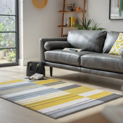 Habitat Habitat Abstract Rug - 120x170cm - Mustard