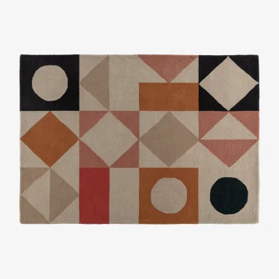 Habitat Habitat Quinn Patterned Wool Rug - 140x200cm - Multicoloured
