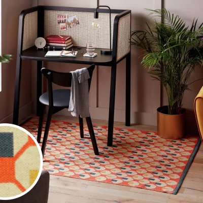 Habitat Habitat Octo Flatweave Cotton Rug - Orange - 120x180cm