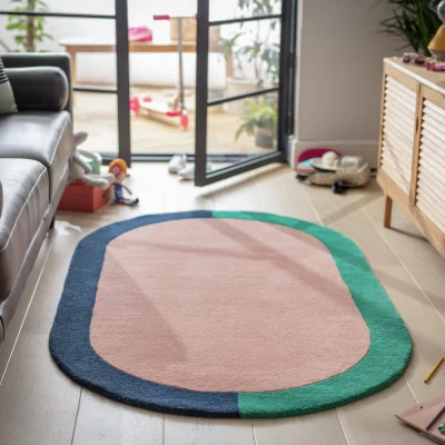 Habitat Habitat Studio Oval Flatweave Wool Rug - Multi - 100x170cm