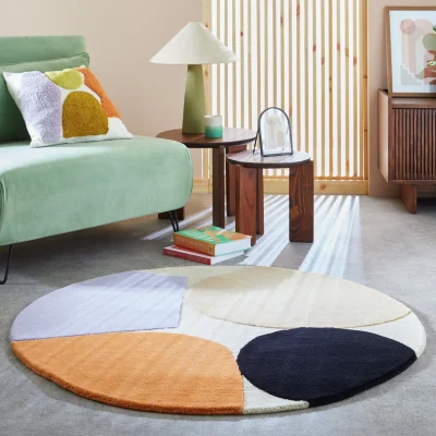 Habitat Habitat Geometric Circle Cut Pile Rug - 120x120cm - Multi