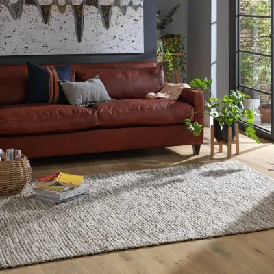 Habitat Habitat Gibbins Flatweave Wool Rug - Natural - 160x230cm