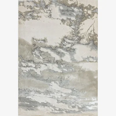 Habitat Asiatic Aurora Shiny Marble Rectangle Rug - 80x150cm - Grey