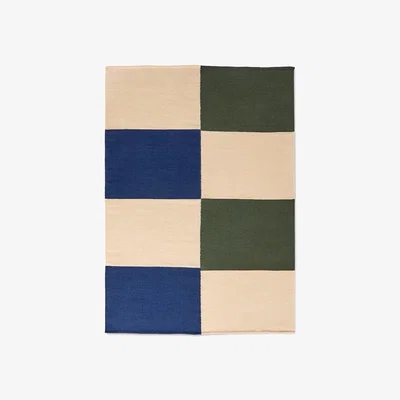 Heal's Hay Ethan Cook Flat Works Rug Peach Green Check 200 x 300cm