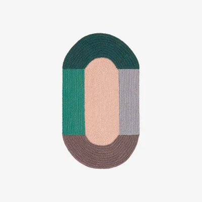 Heal's gan Crochet Rug Pink 100 x 180cm