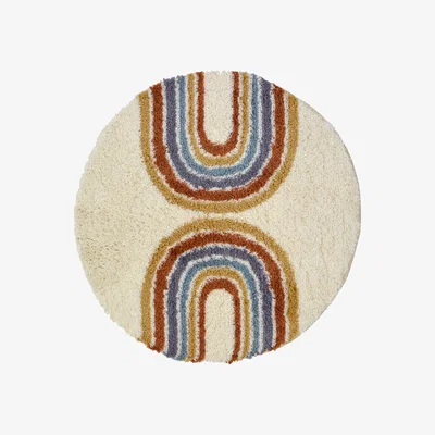 Homebase Homemaker Snug Rainbow Round Rug - 100cm