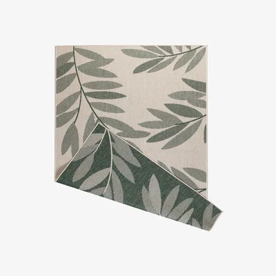 Homebase Duo Weave Indoor/Outdoor Rug - Leaves Green - 120x170cm