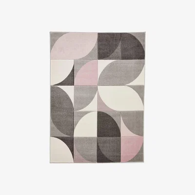 Homebase Mateo Cut Circle Rug - Blush - 160x230cm