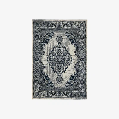 Homebase Indoor Outdoor Medallion Rug - Navy - 120x170cm