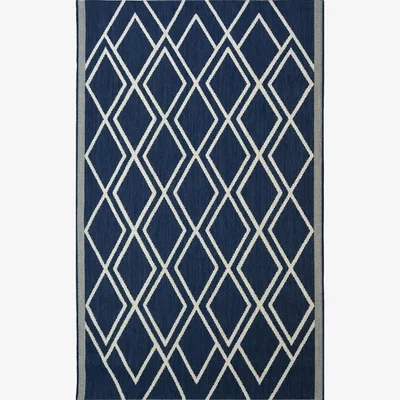 Homebase County Diamonds Indoor/Outdoor Rug - Navy - 120x170cm