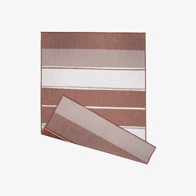 Homebase Duo Weave Indoor/Outdoor Rug - Stripe Rust - 120x170cm