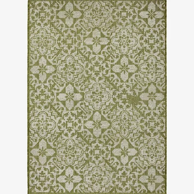 Homebase Indoor Outdoor Tile Rug - Green - 100x150cm